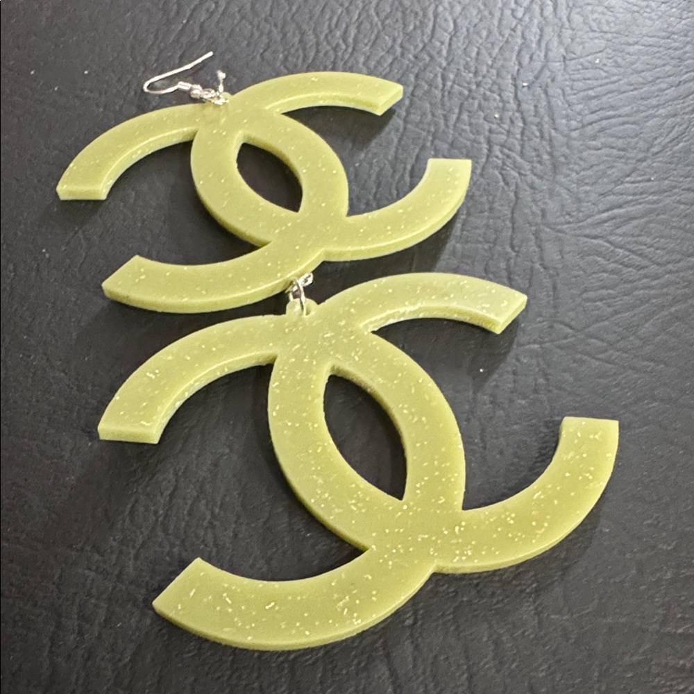 Streetwear Fashion Army Green Dangle Earrings - Picture 12 of 12